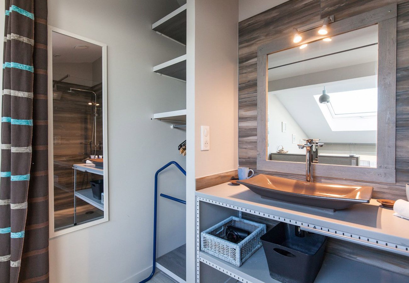 modern bathroom with spacious shower