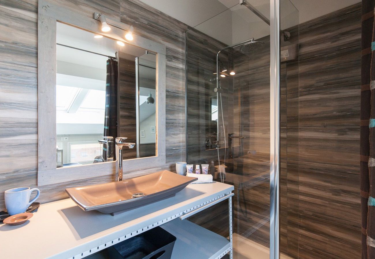 salle d’eau moderne avec douche spacieuse